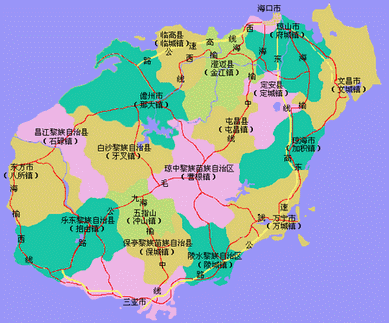 海南省地图--海南风水网